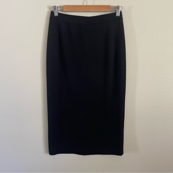 Eileen Fisher Wool Pull On Midi Pencil Skirt Black Size XS - Picture 1 of 8